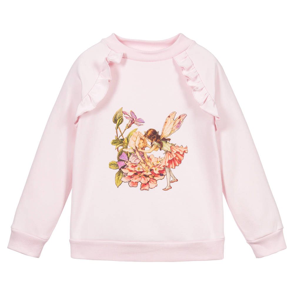 Flower Fairies™ by Childrensalon-Girls Pink Cotton Sweatshirt | Childrensalon Outlet
