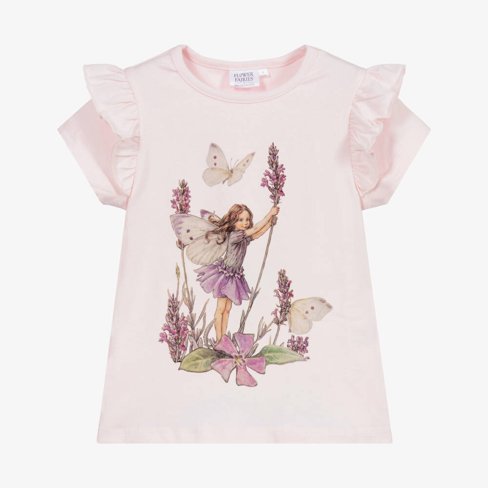 Flower Fairies™ by Childrensalon-Girls Pink Cotton T-Shirt | Childrensalon Outlet