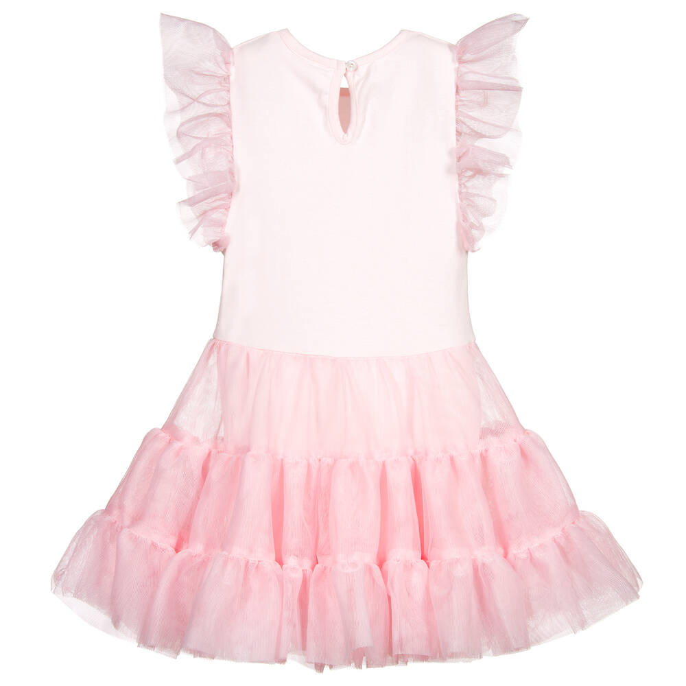 Flower Fairies™ by Childrensalon-Girls Pink Cotton & Tulle Dress | Childrensalon Outlet