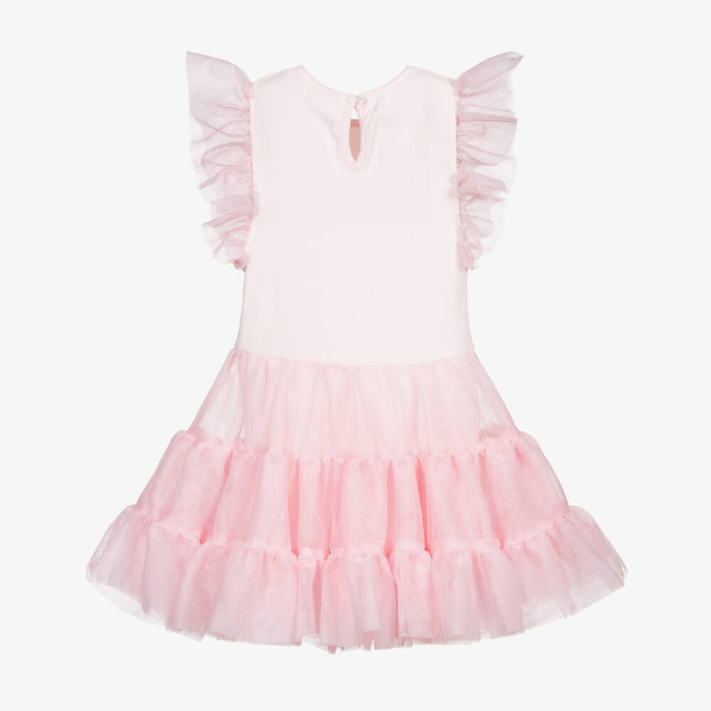 Flower Fairies™ by Childrensalon-فستان قطن جيرسي وتول لون زهري | Childrensalon Outlet