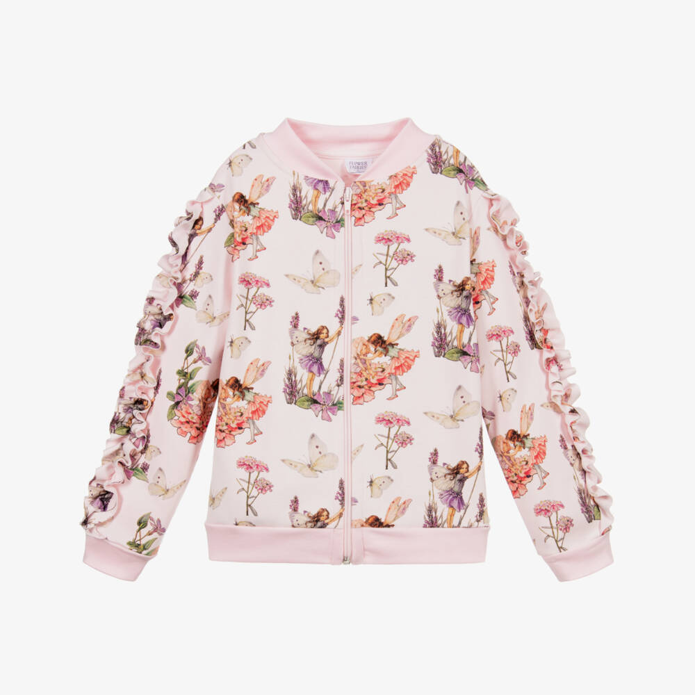 Flower Fairies™ by Childrensalon-توب بسحّاب قطن لون زهري  للبنات | Childrensalon Outlet