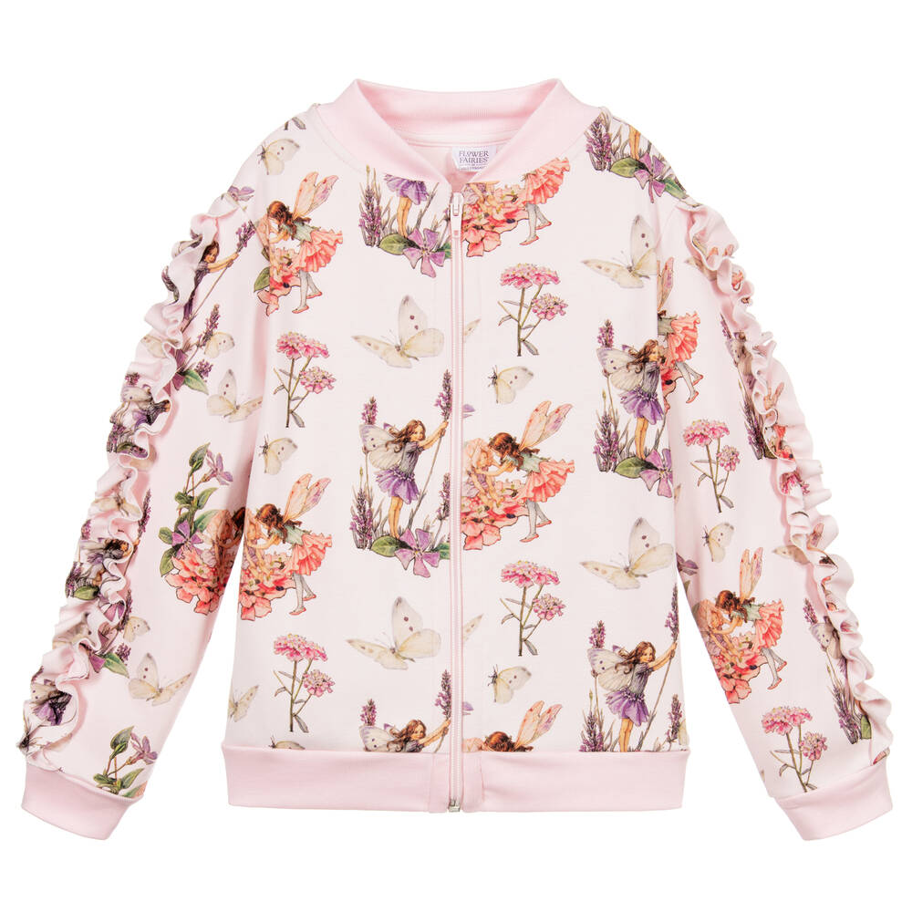Flower Fairies™ by Childrensalon - Haut rose zippé en coton fille | Childrensalon