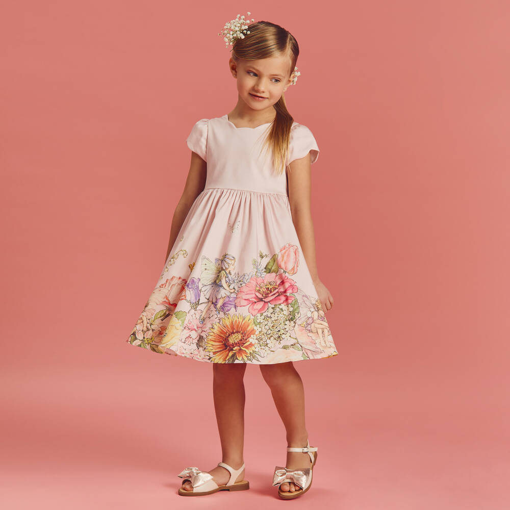 Flower Fairies™ by Childrensalon-فستان ساتان وردي للبنات بأسلوب الجنية | Childrensalon Outlet