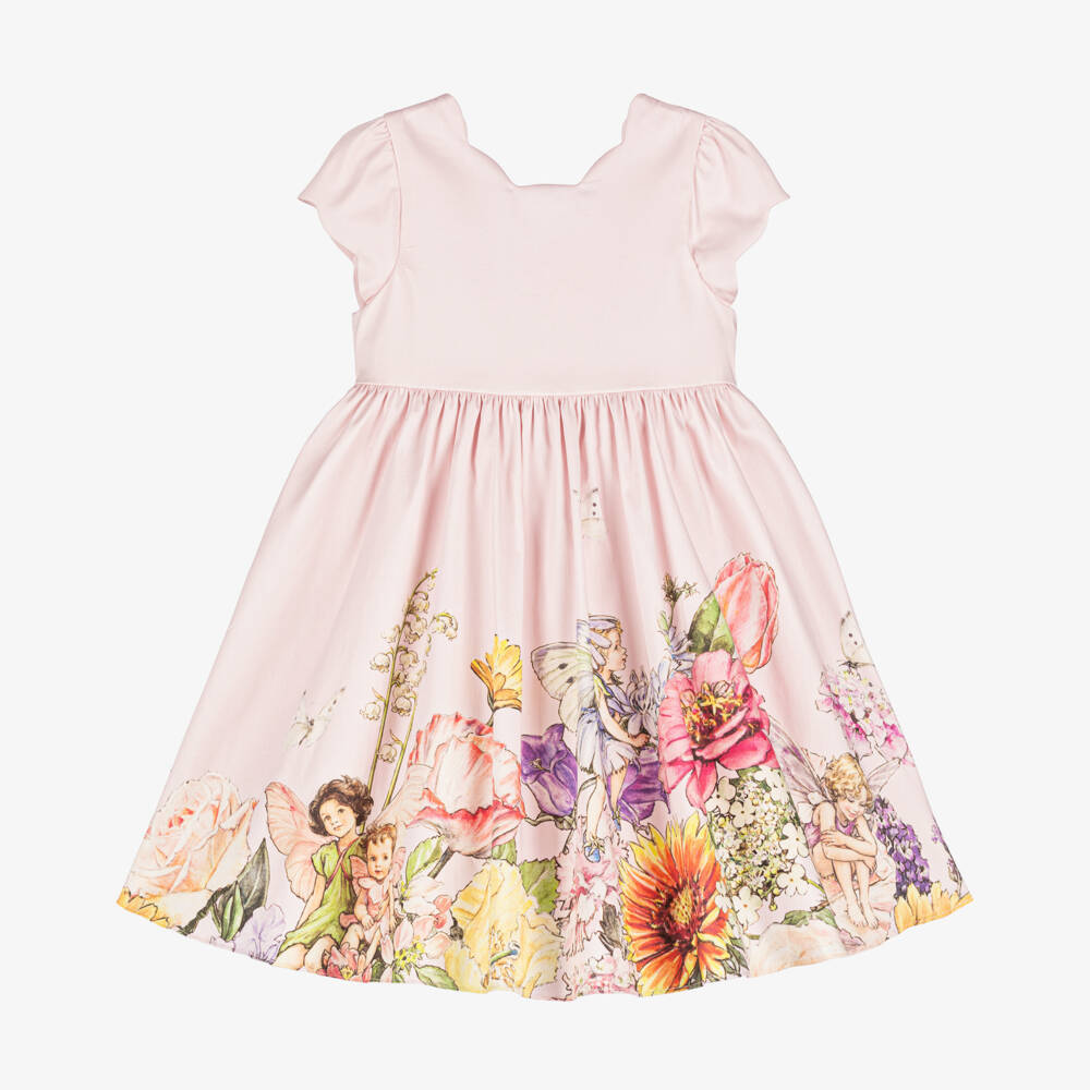 Flower Fairies™ by Childrensalon-فستان ساتان وردي للبنات بأسلوب الجنية | Childrensalon Outlet