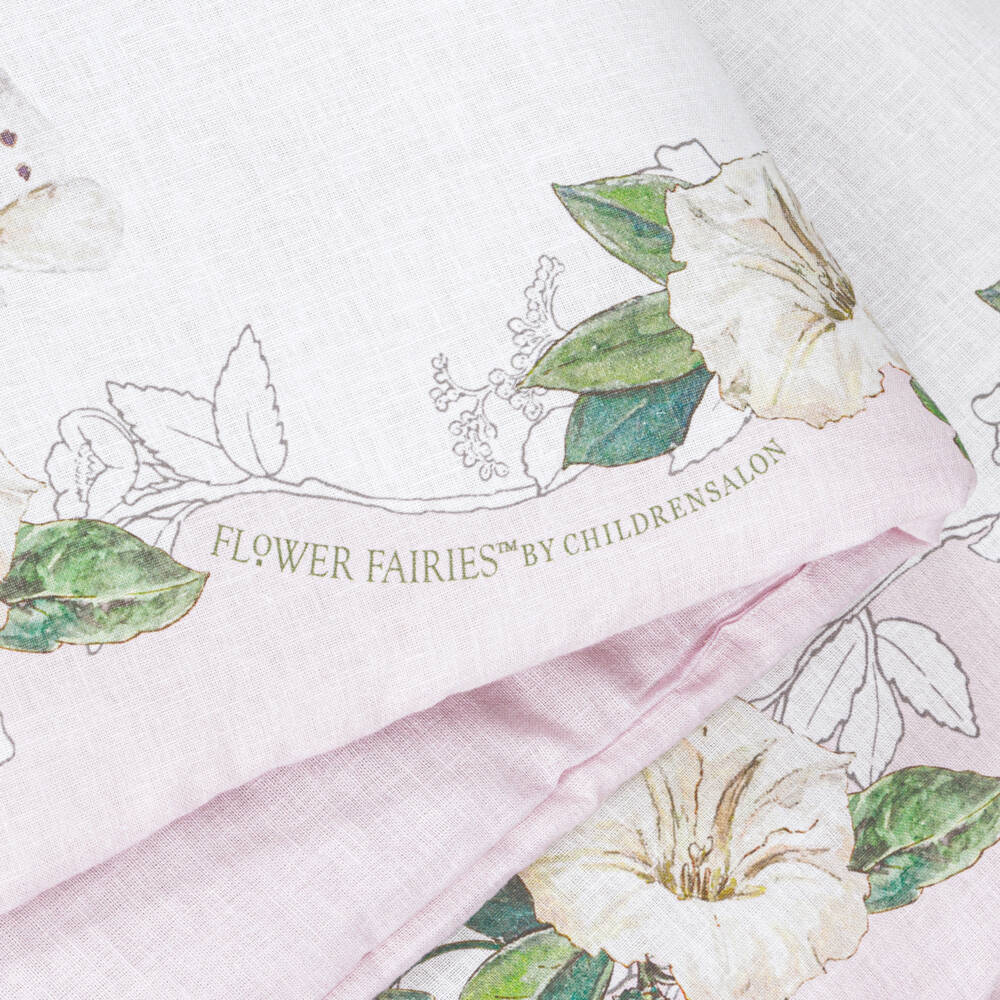 Flower Fairies™ by Childrensalon-Girls Pink Ivory Linen Cotton Blanket | Childrensalon Outlet