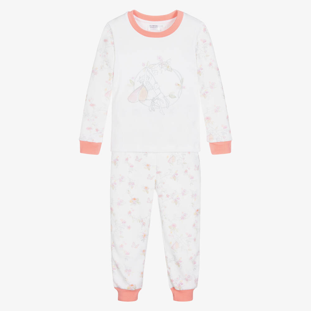 Flower Fairies™ by Childrensalon-Girls Pink & White Fairy Pyjamas | Childrensalon Outlet