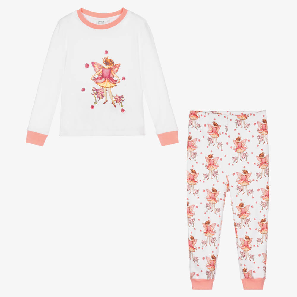 Flower Fairies™ by Childrensalon-Girls Soft White Sleepwear Set | Childrensalon Outlet