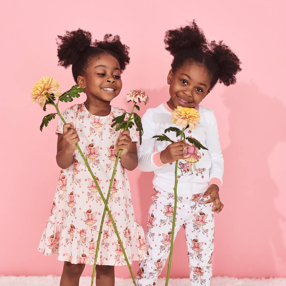 Flower Fairies™ by Childrensalon-Girls Soft White Sleepwear Set | Childrensalon Outlet