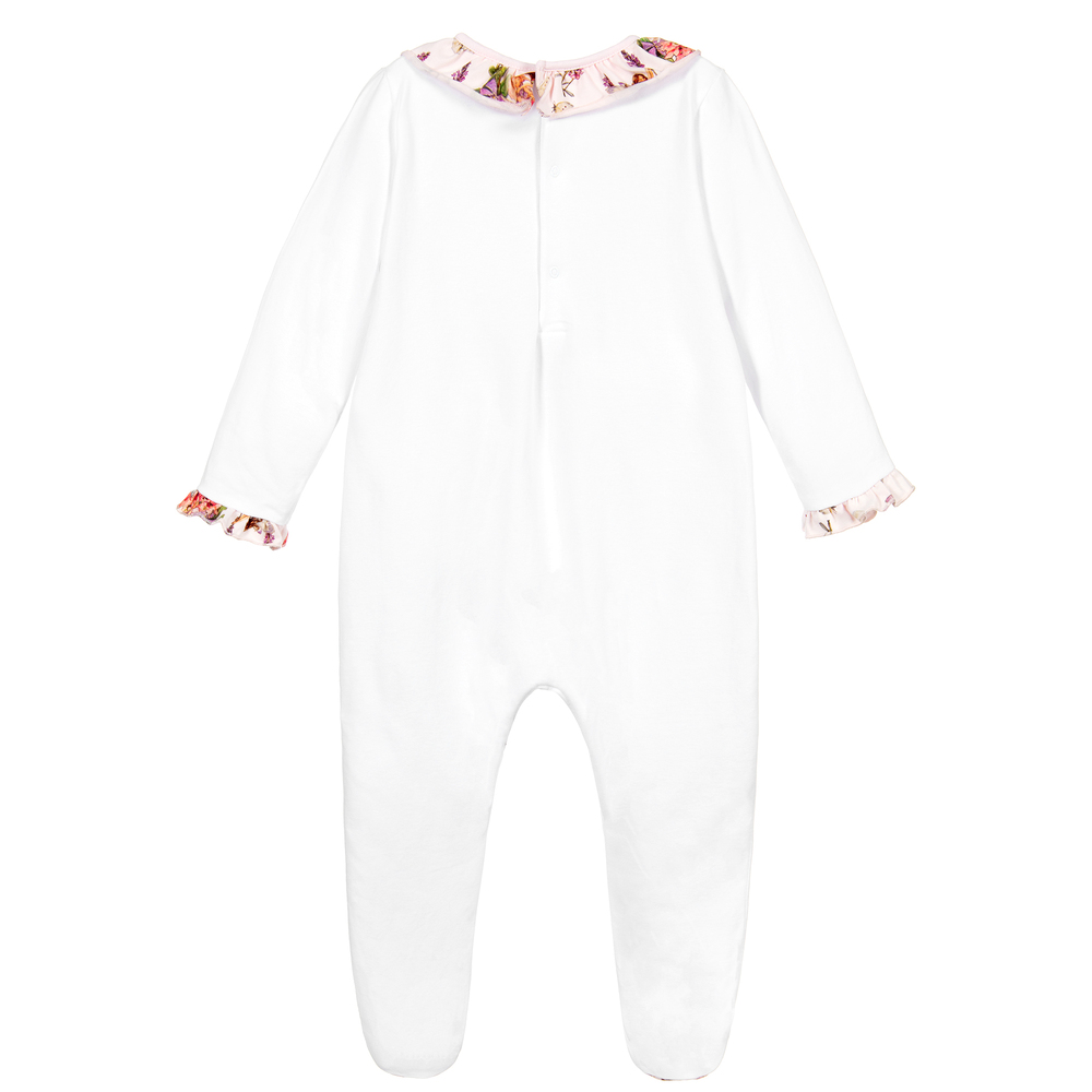 Flower Fairies™ by Childrensalon-Girls White Cotton Babygrow | Childrensalon Outlet