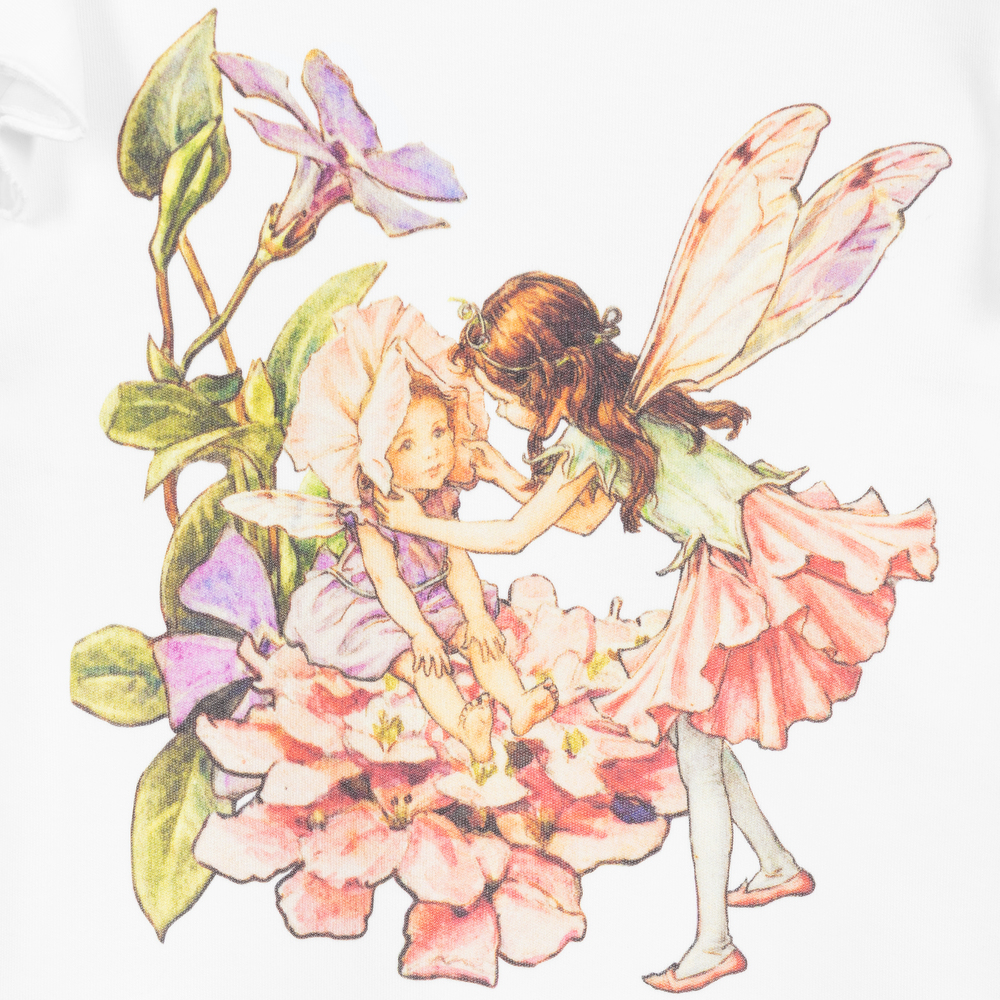 Flower Fairies™ by Childrensalon-Белый хлопковый топ с оборками для девочек | Childrensalon Outlet