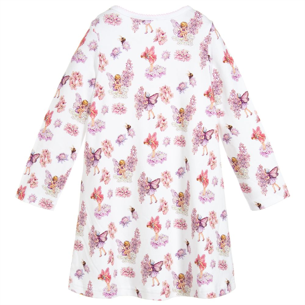 فلاور فيريز باي تشلدرن صالون-قميص نوم قطن لون أبيض للبنات | Childrensalon Outlet
