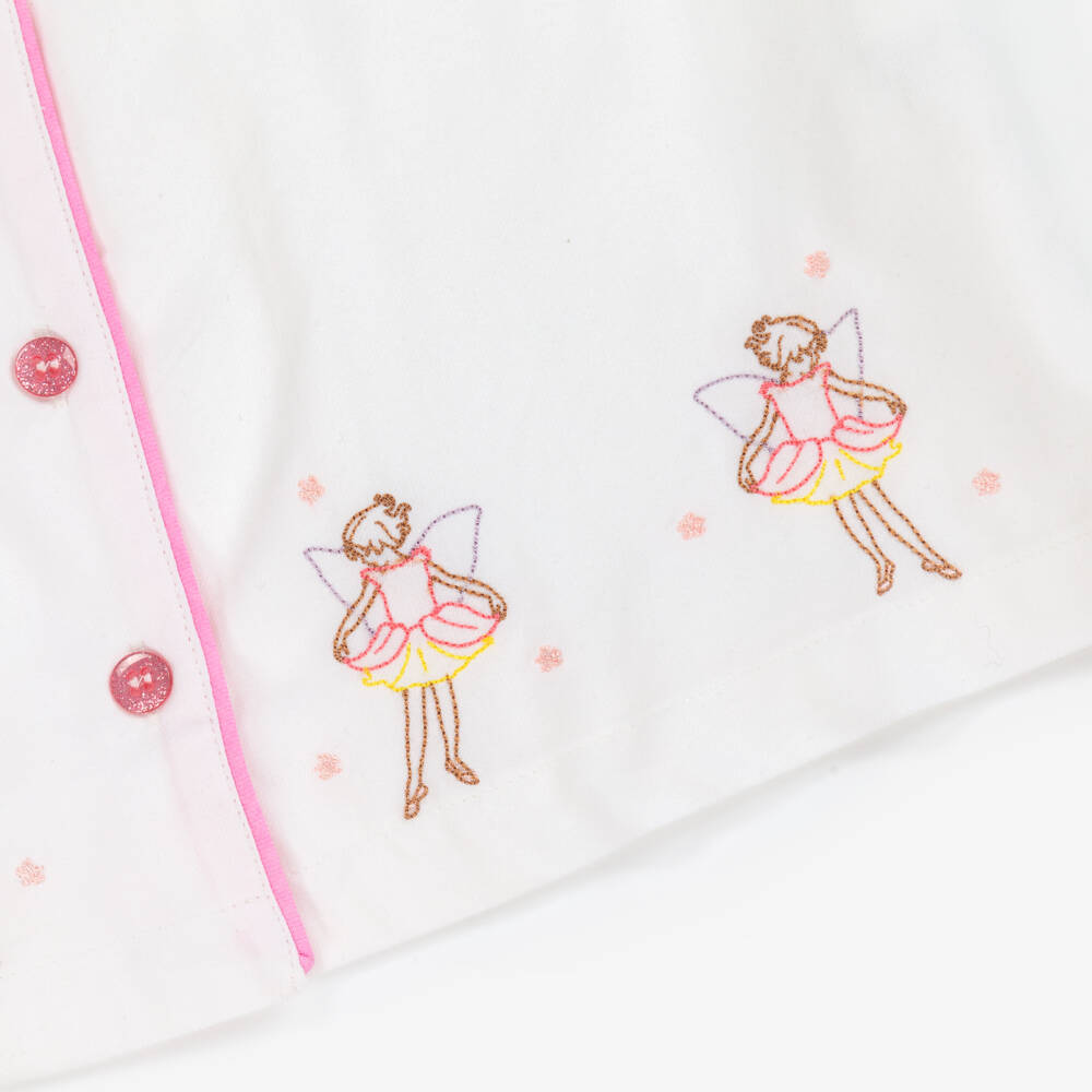 Flower Fairies™ by Childrensalon-Girls White Cotton Personalised Pyjamas | Childrensalon Outlet