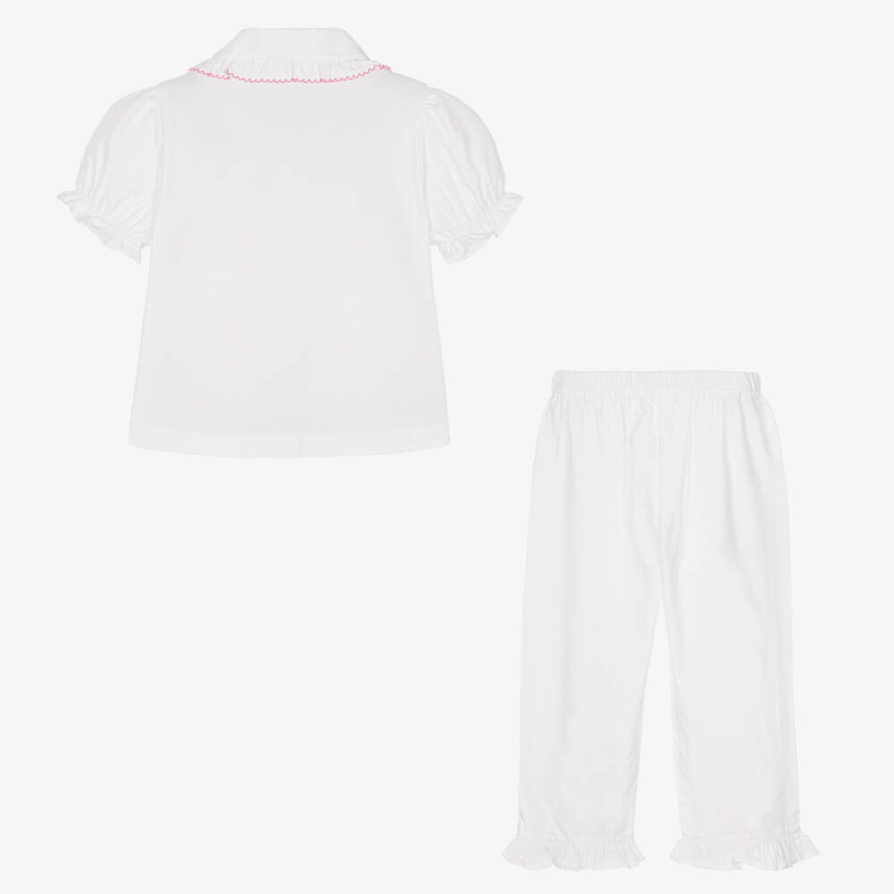 Flower Fairies™ by Childrensalon-Girls White Cotton Personalised Pyjamas | Childrensalon Outlet