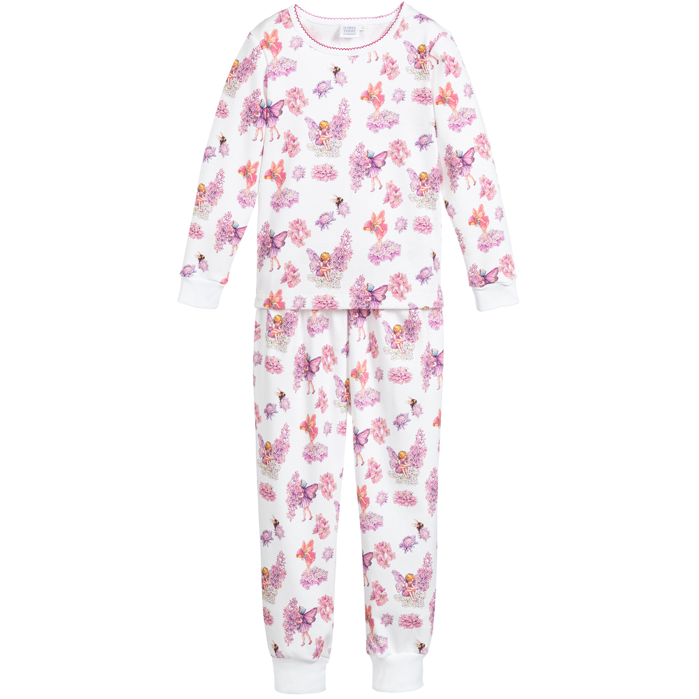 Flower Fairies™ by Childrensalon - Белая хлопковая пижама для девочек | Childrensalon