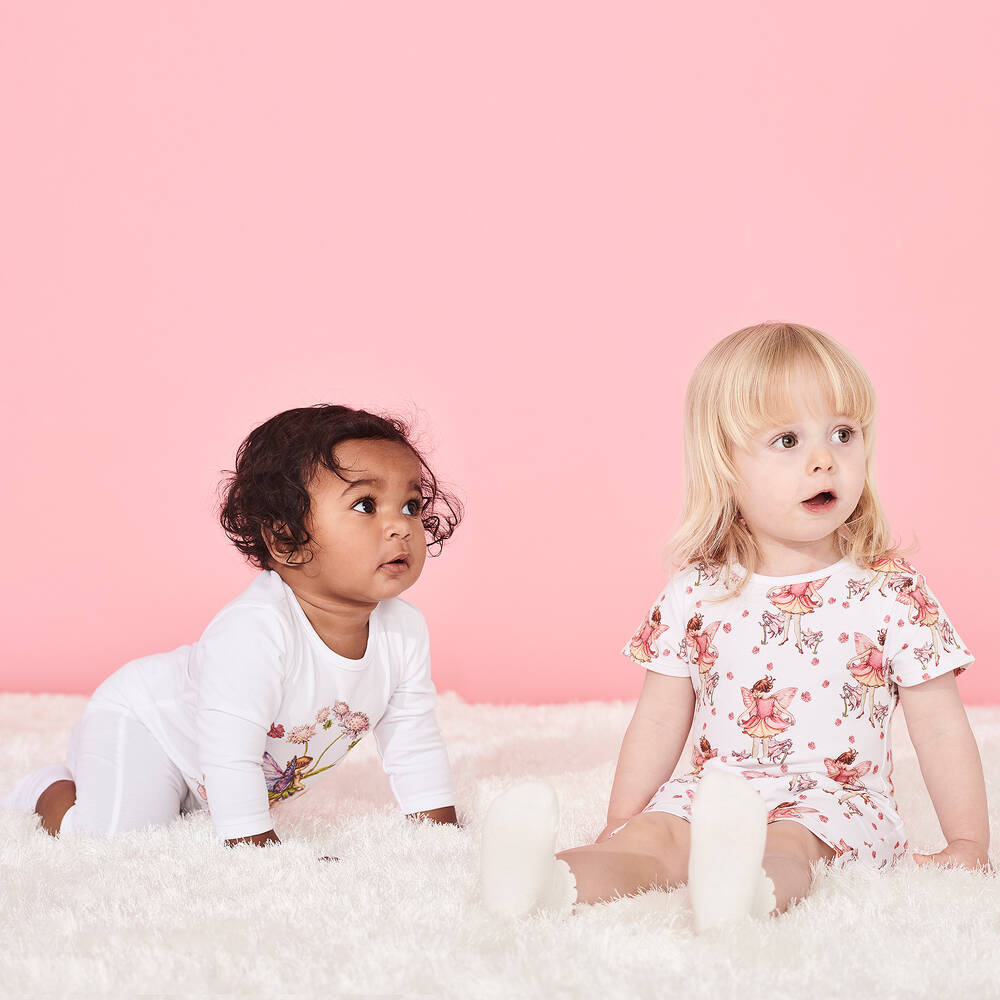 Flower Fairies™ by Childrensalon-Girls White Cotton Romper | Childrensalon Outlet