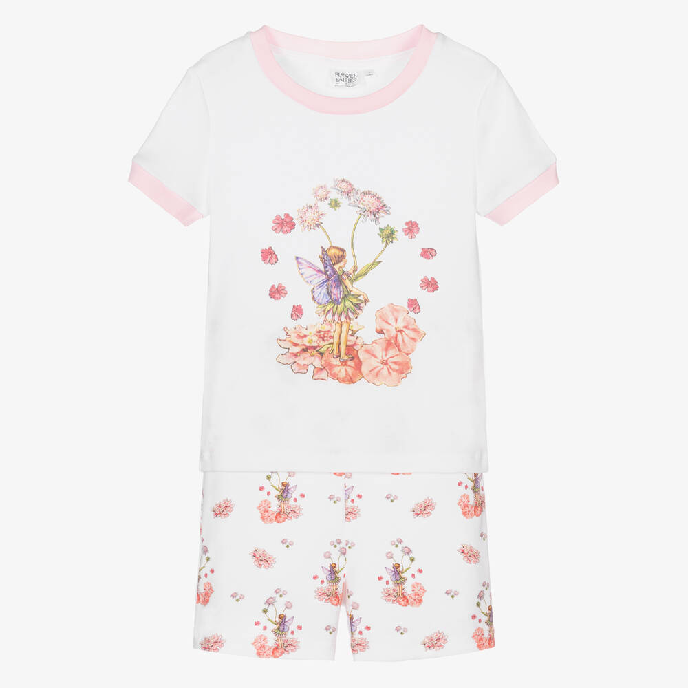 Flower Fairies™ by Childrensalon-بيجاما شورت قطن لون أبيض للبنات | Childrensalon Outlet