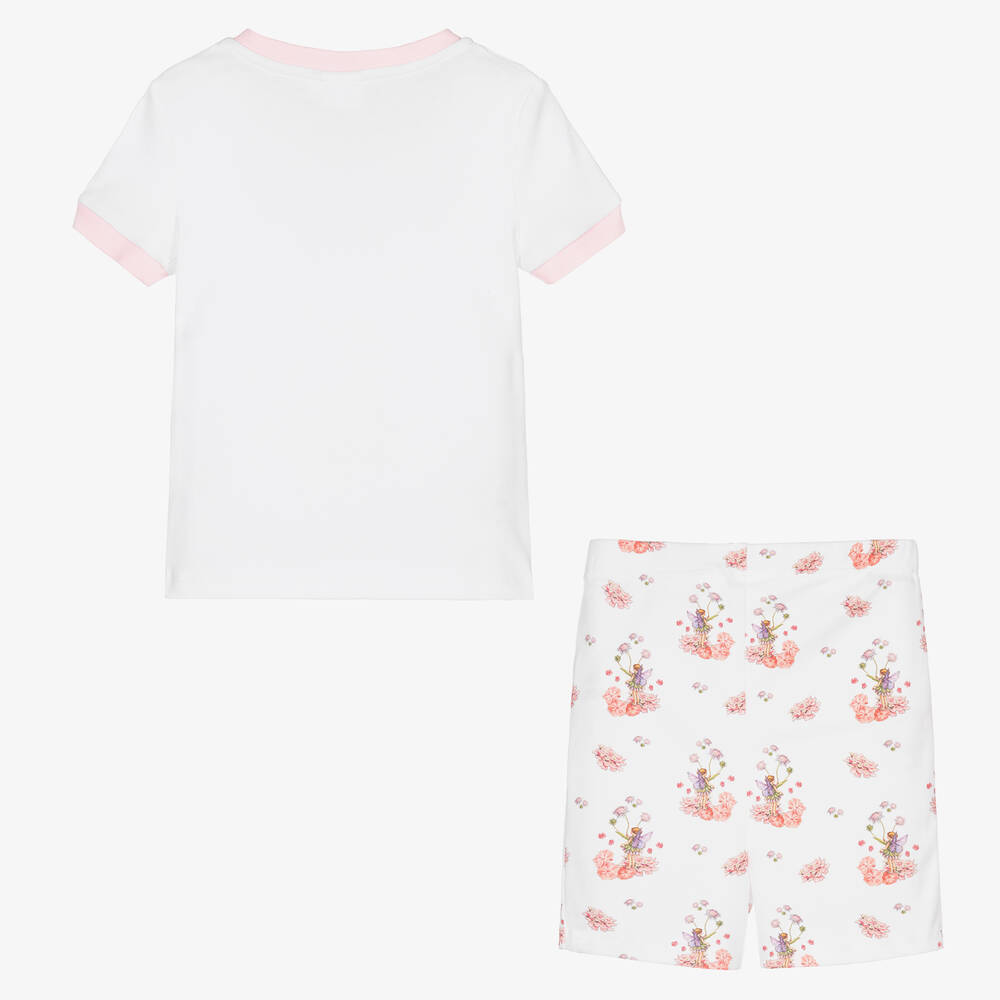 فلاور فيريز باي تشلدرن صالون-بيجاما شورت قطن لون أبيض للبنات | Childrensalon Outlet