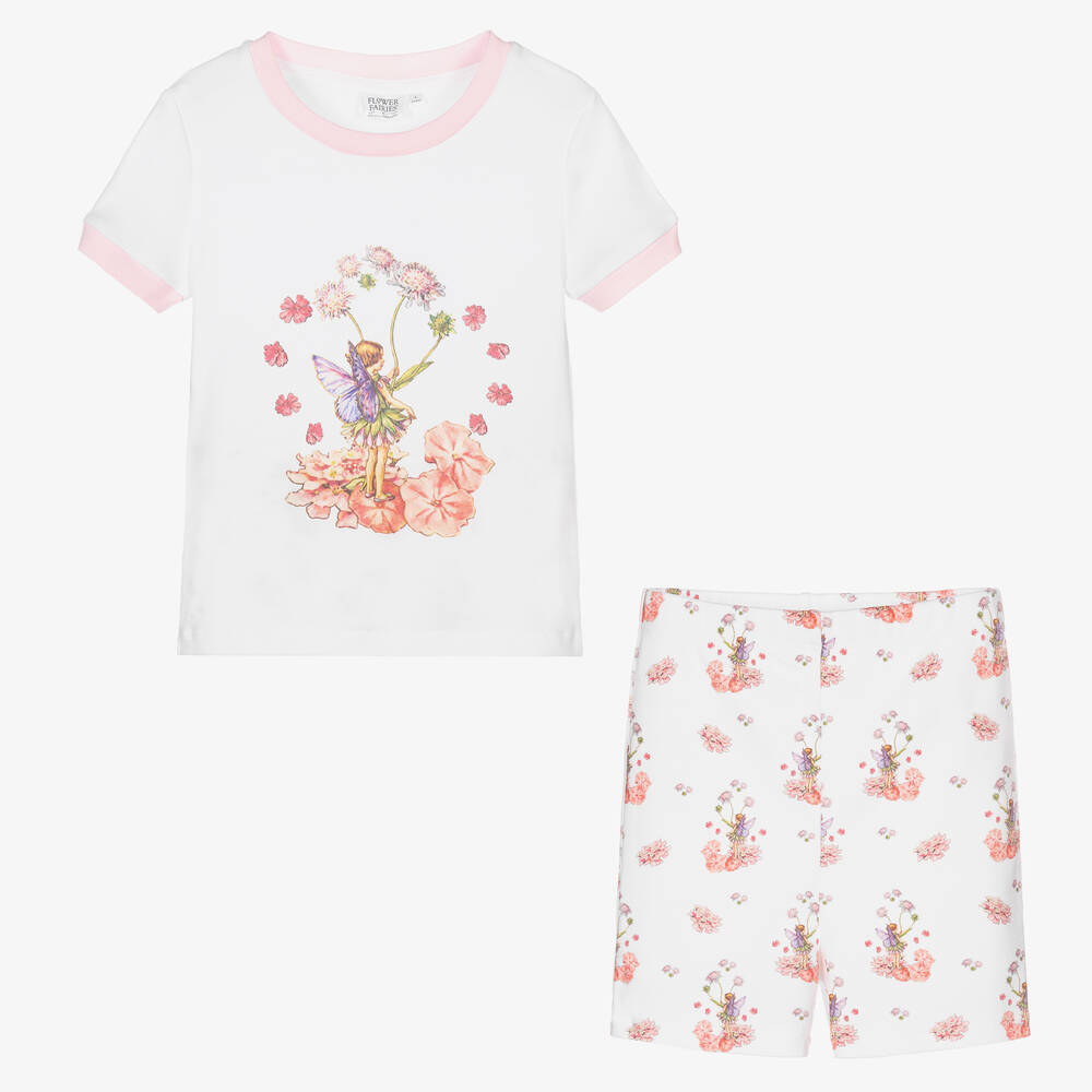 فلاور فيريز باي تشلدرن صالون-بيجاما شورت قطن لون أبيض للبنات | Childrensalon Outlet