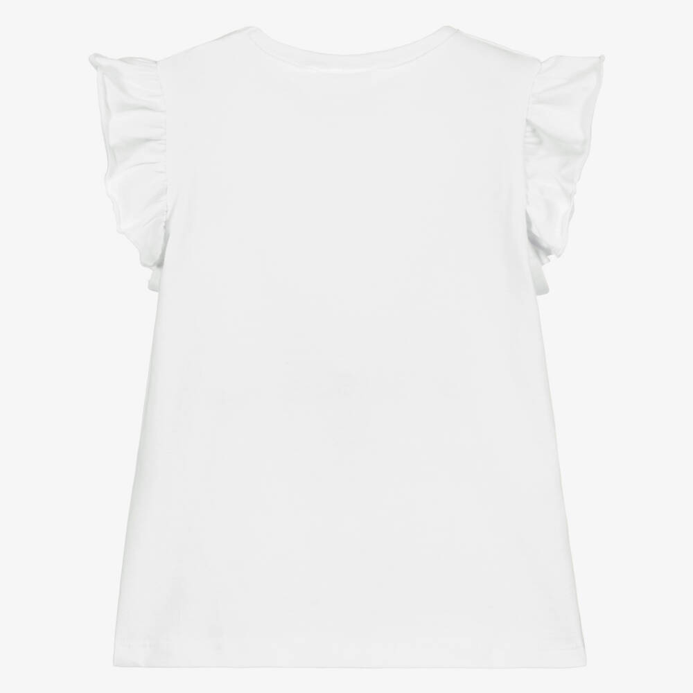 Flower Fairies™ by Childrensalon-Girls White Cotton T-Shirt | Childrensalon Outlet