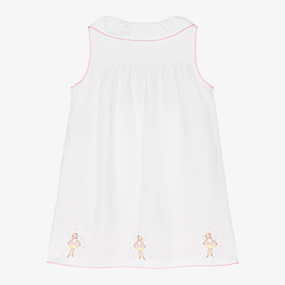 Flower Fairies™ by Childrensalon-Белая хлопковая ночная рубашка для девочек с феями | Childrensalon Outlet