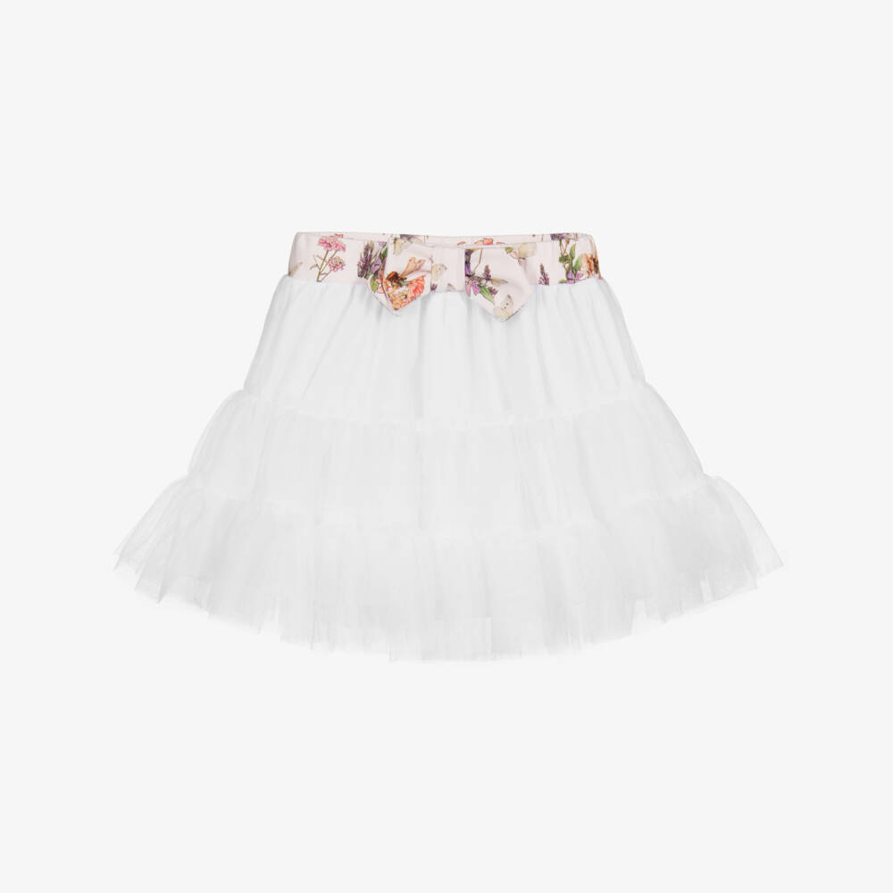 Flower Fairies™ by Childrensalon-Girls White Tiered Tulle Skirt  | Childrensalon Outlet