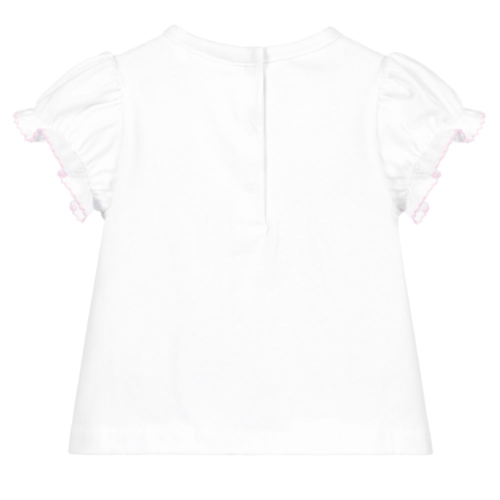 Flower Fairies™ by Childrensalon-تيشيرت قطن جيرسي لون أبيض وزهري للمولودات | Childrensalon Outlet