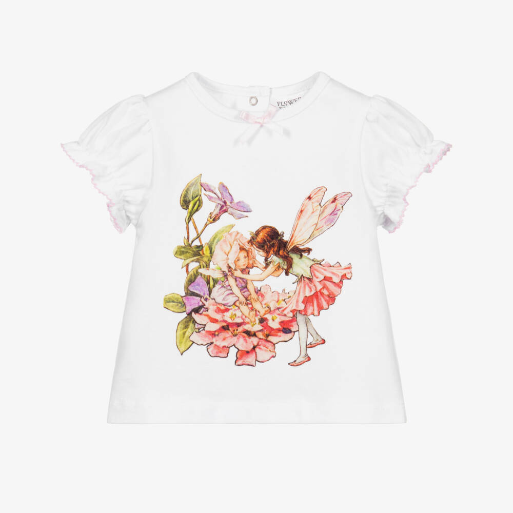 Flower Fairies™ by Childrensalon-White Cotton Baby T-Shirt | Childrensalon Outlet