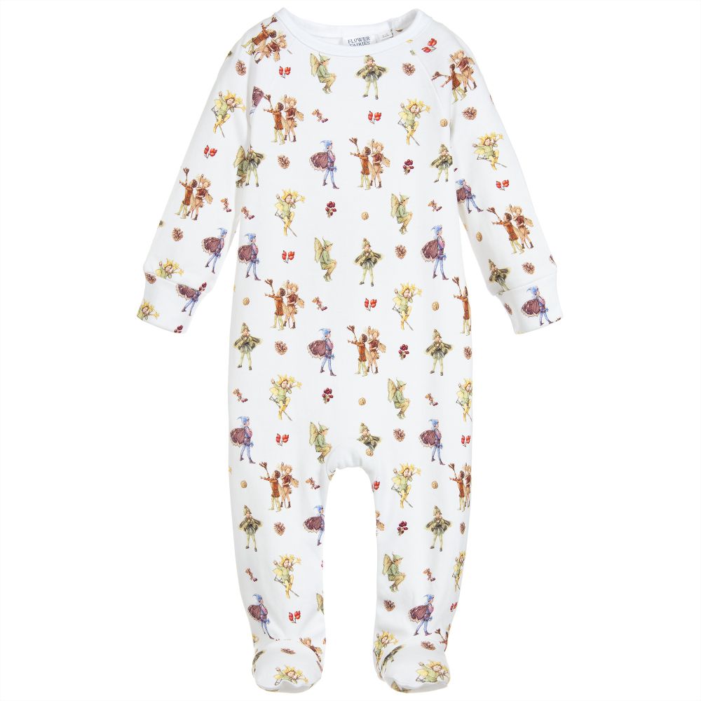 Flower Fairies™ by Childrensalon - White Cotton Babygrow  | Childrensalon