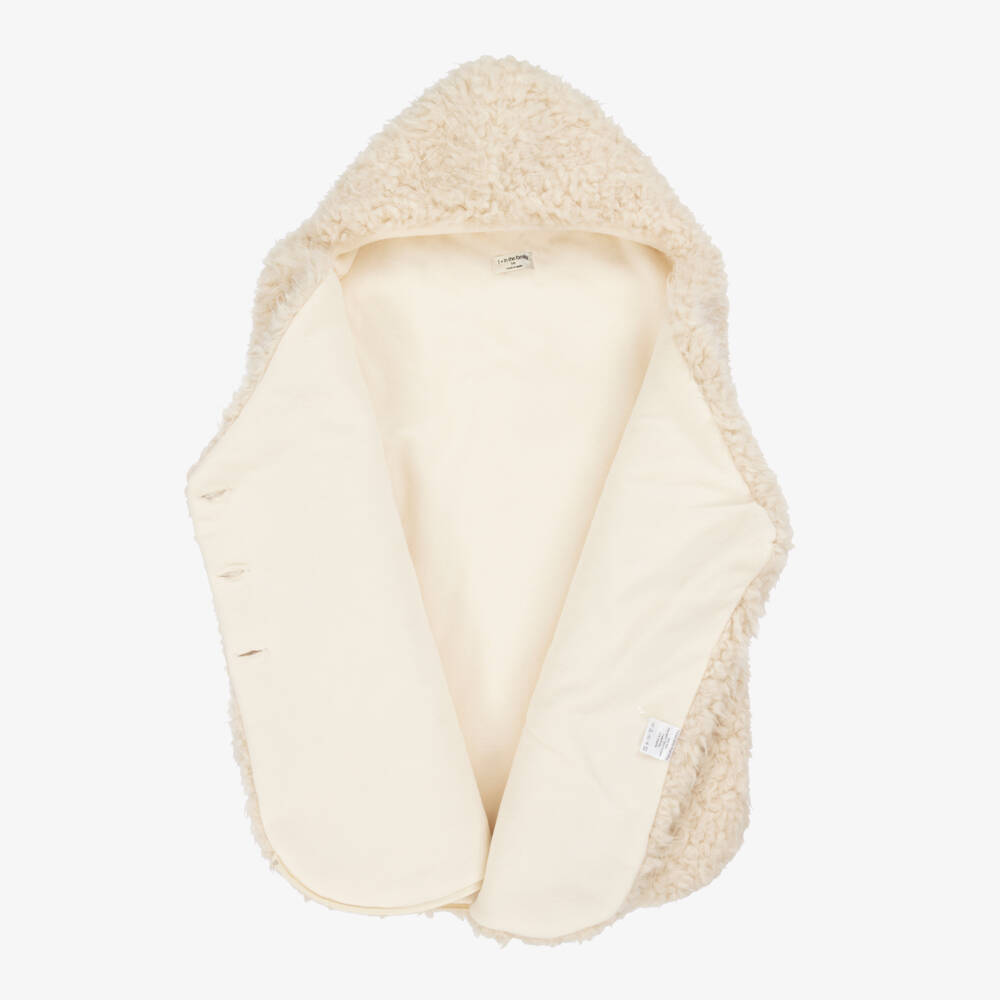 1 + in the family-Fluffy Ivory Sherpa Fleece Baby Nest (78cm) | Childrensalon Outlet