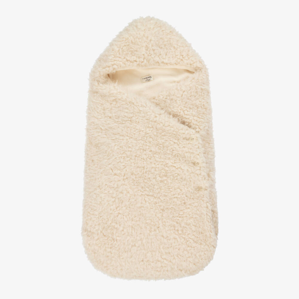 1 + in the family-Fluffy Ivory Sherpa Fleece Baby Nest (78cm) | Childrensalon Outlet