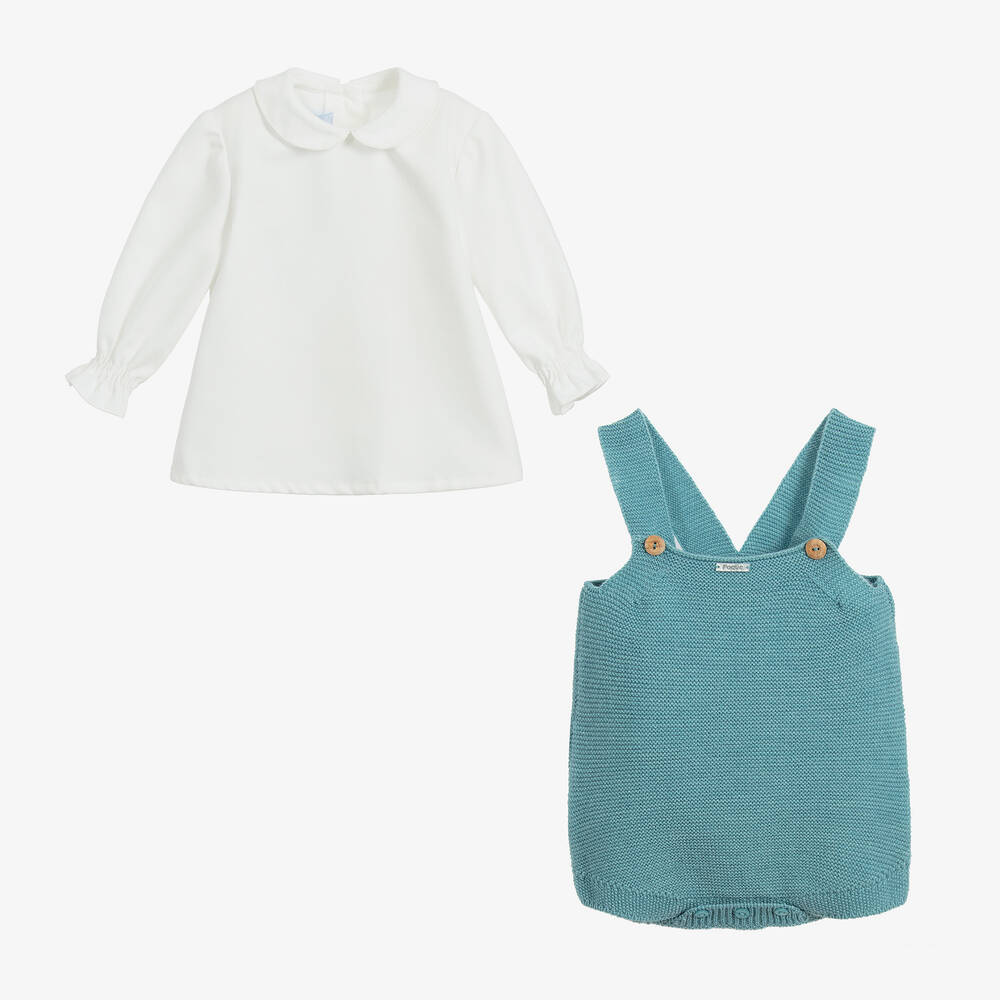 Foque-Комплект с голубым вязаным комбинезоном | Childrensalon Outlet