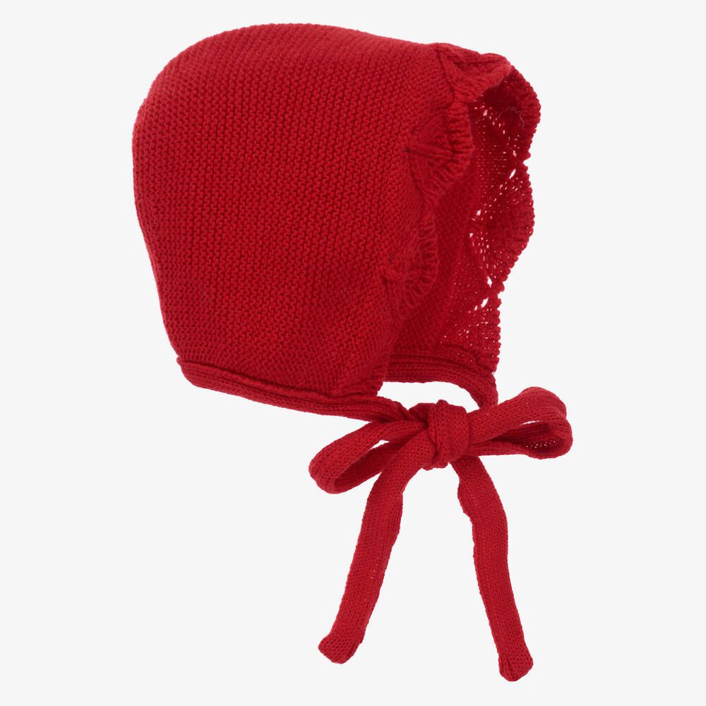 Foque - Baby Girls Red Wool Blend Bonnet | Childrensalon