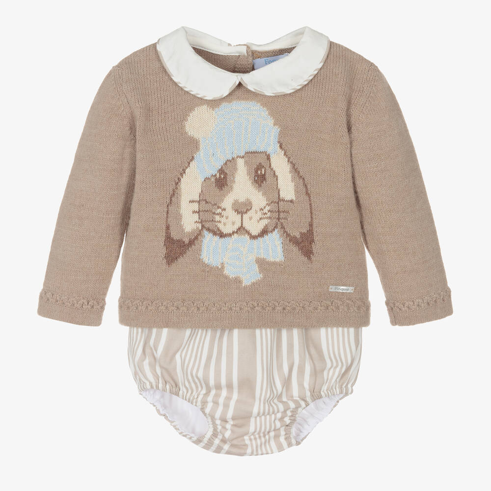 Foque - Ensemble short beige lapin  | Childrensalon