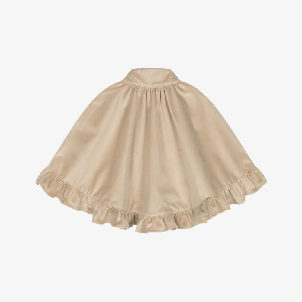 Foque-Beige Velvet Cape | Childrensalon Outlet
