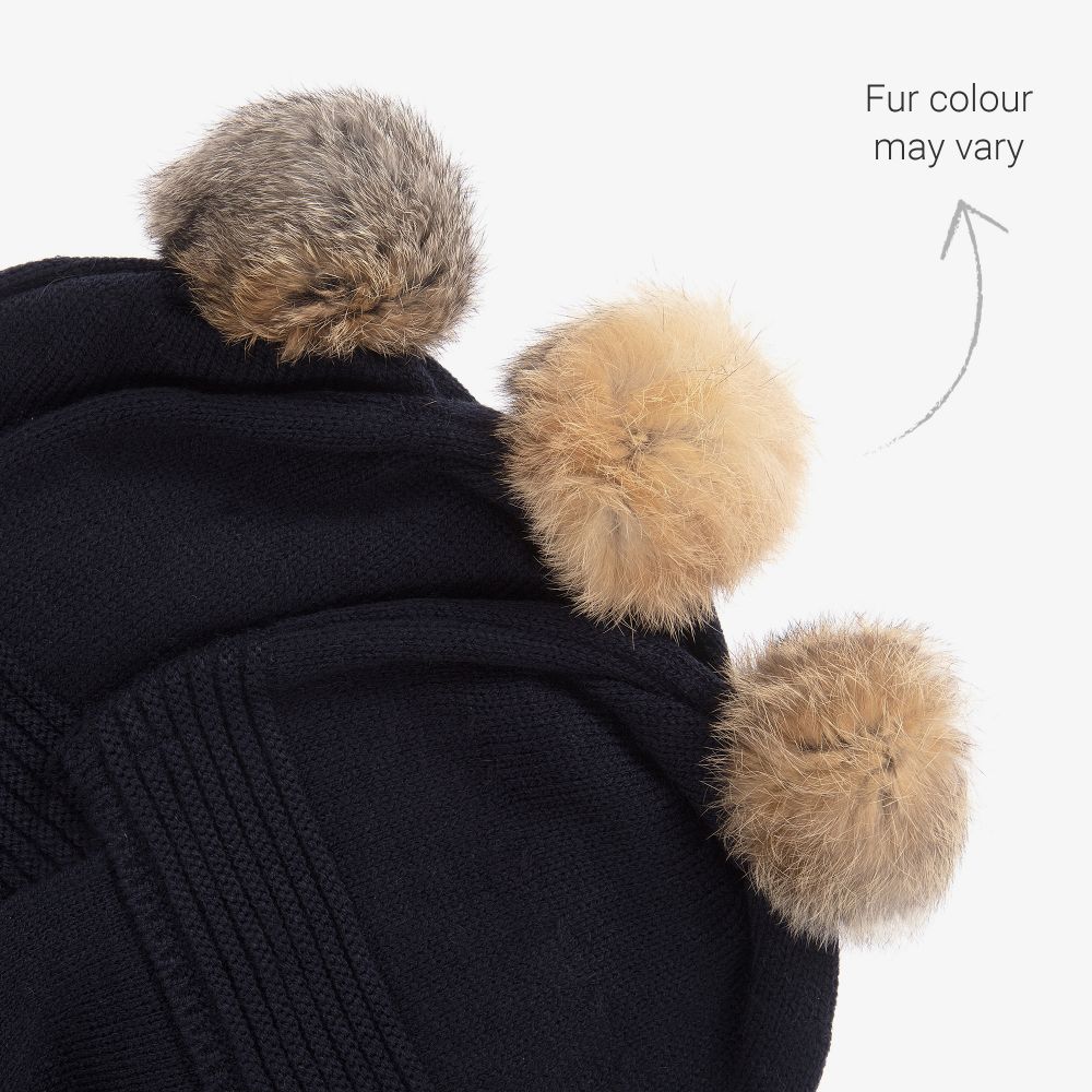 Foque-Blue Knit Hat & Scarf | Childrensalon Outlet