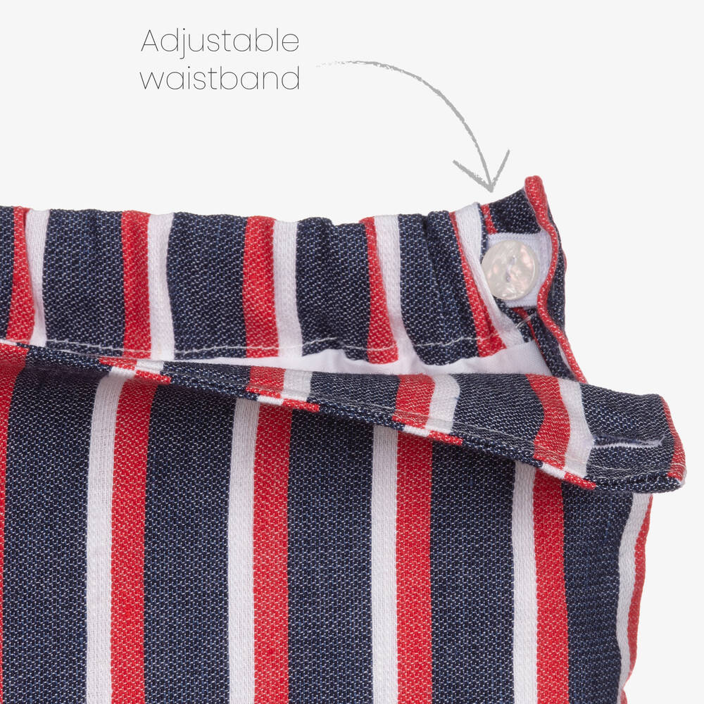 Foque-Blue Stripe Sailor Shorts Set | Childrensalon Outlet