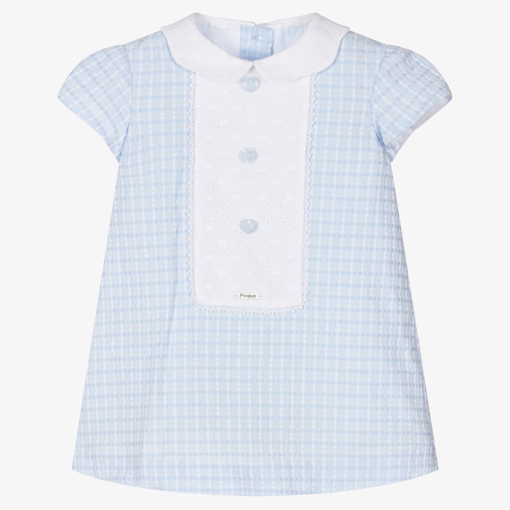 Foque - Robe bleue/blanche à col Bébé | Childrensalon