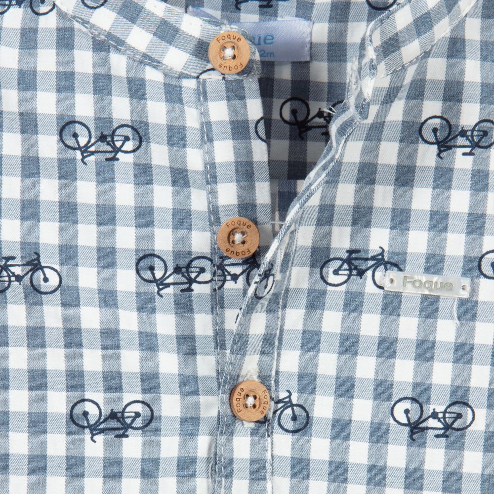 Foque-Белый топ и синие шорты из хлопка | Childrensalon Outlet