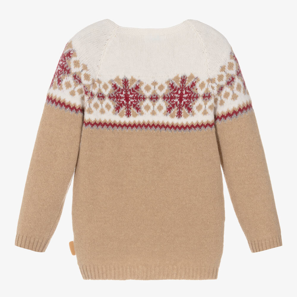 Foque-Бежевый вязаный свитер с узором фэр-айл | Childrensalon Outlet