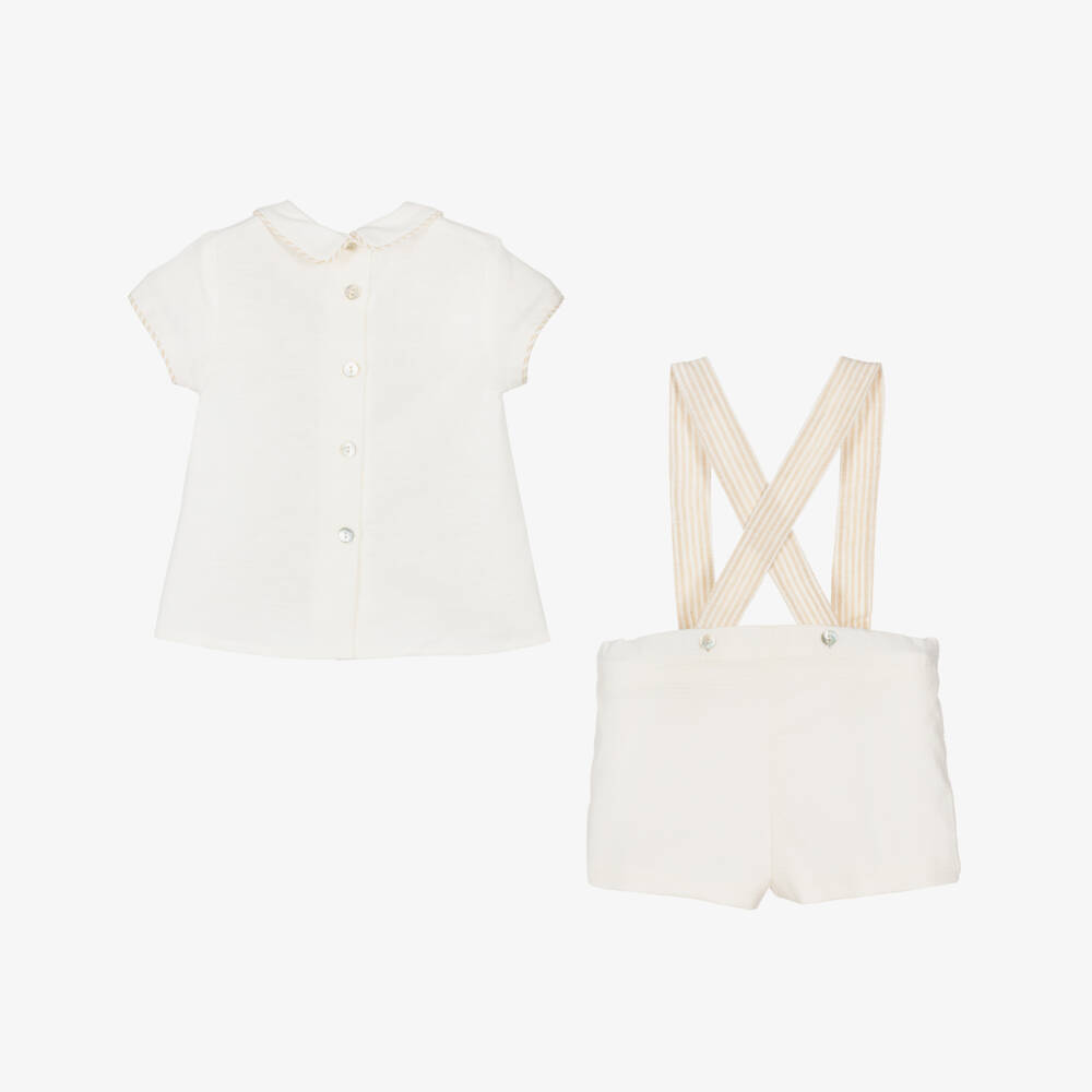 Foque-Бежевый льняной-хлопковый комплект для мальчиков | Childrensalon Outlet