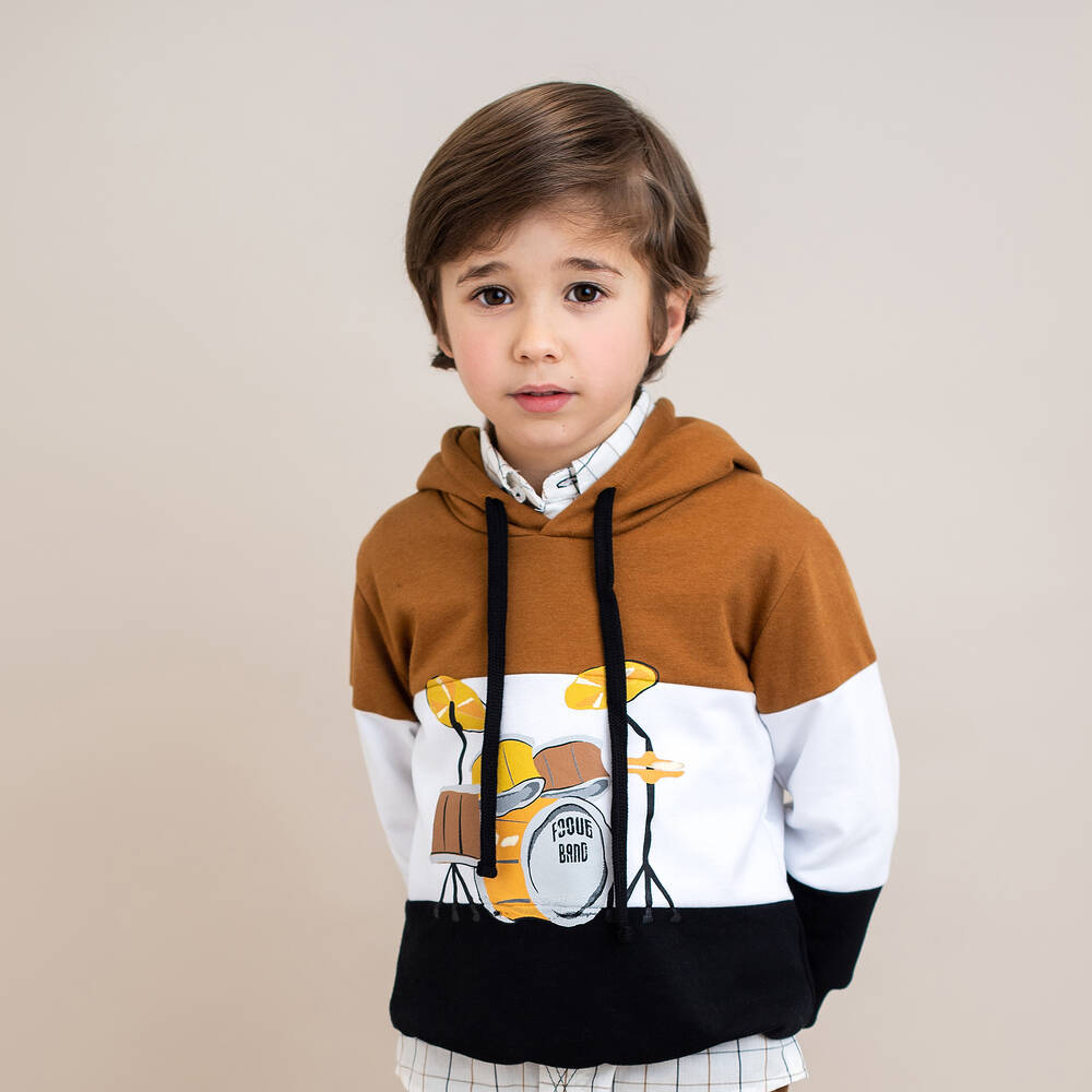 فوكيه-تراكسوت قطن لون أبيض وأسود للأولاد | Childrensalon Outlet