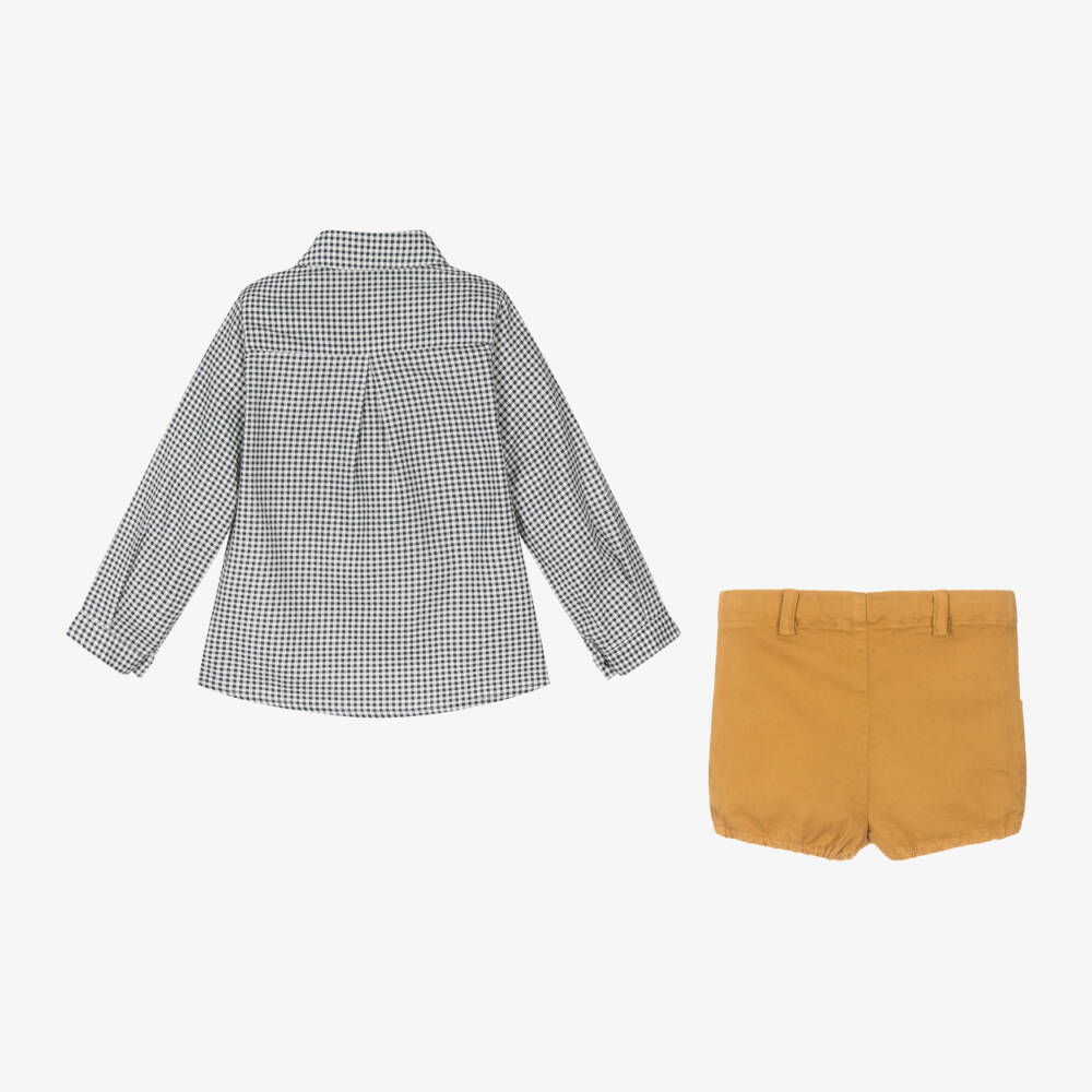 Foque-Boys Black & Yellow Shorts Ensemble | Childrensalon Outlet