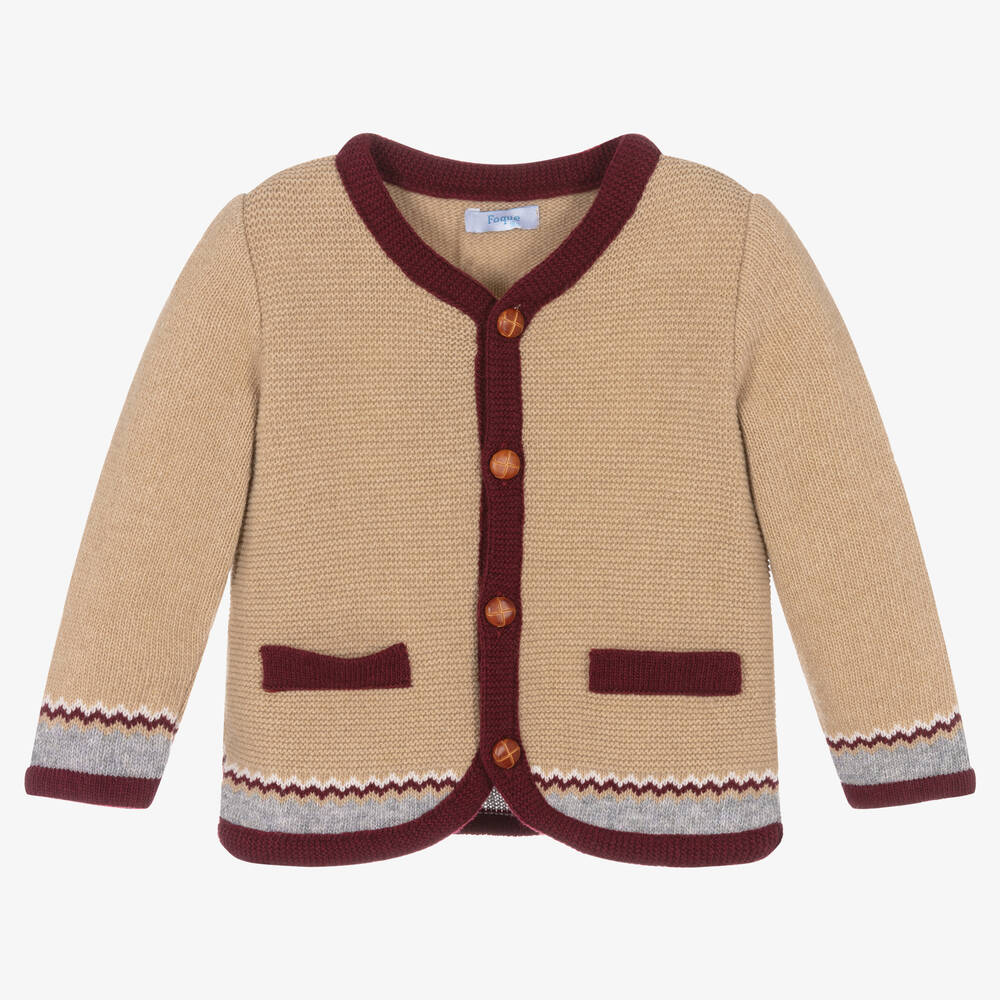 Foque - Boys Bleige Wool Knit Cardigan | Childrensalon