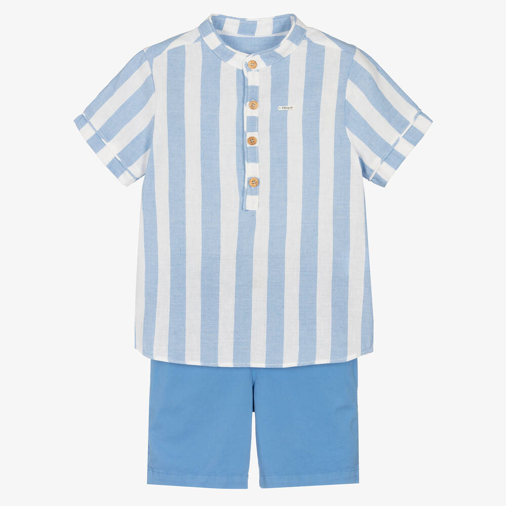 Foque - Ensemble short bleu en coton garçon | Childrensalon