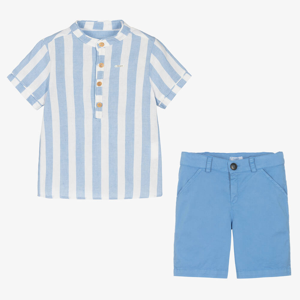 Foque-Рубашка и голубые шорты из хлопка | Childrensalon Outlet