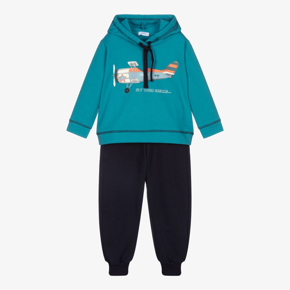 Foque - Boys Blue Cotton Tracksuit | Childrensalon