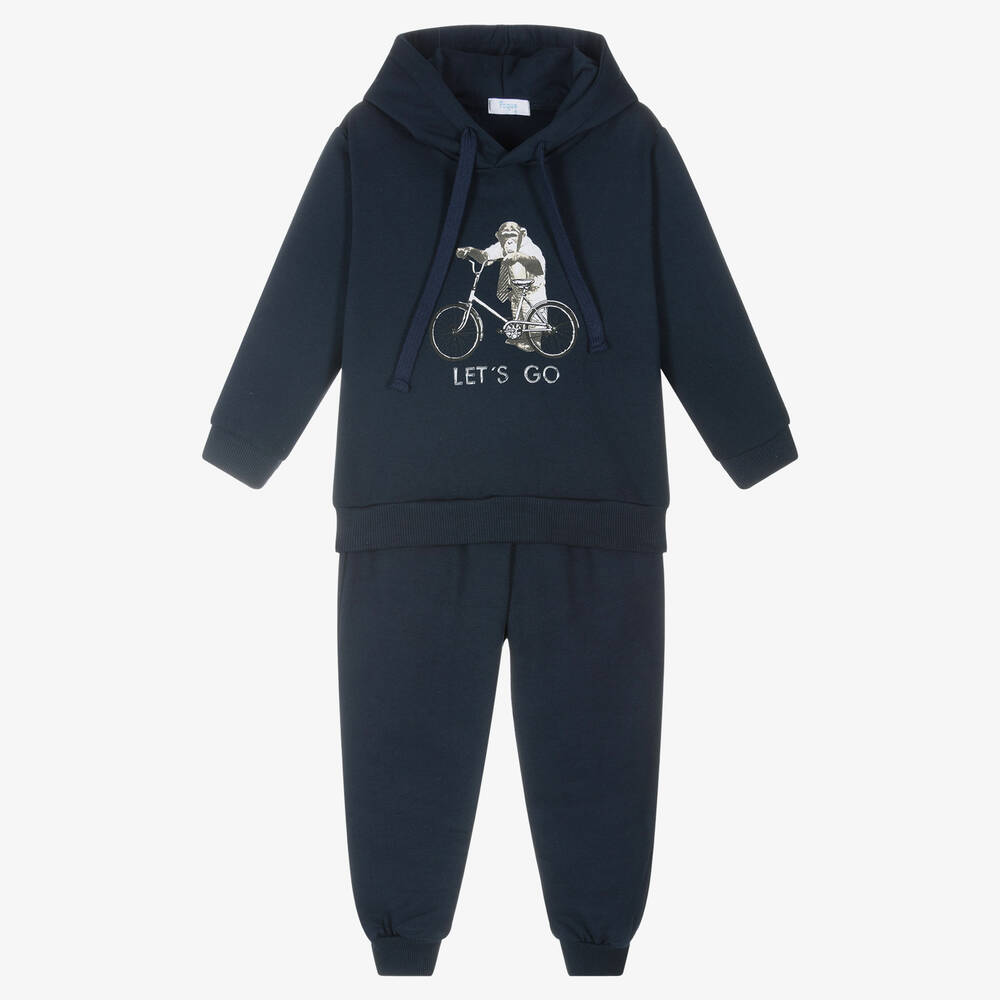 Foque - Boys Blue Cotton Tracksuit | Childrensalon