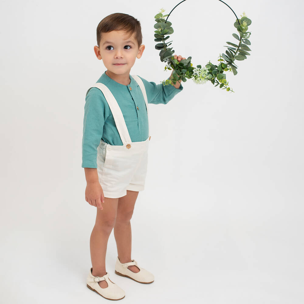 Foque-قميص مزيج قطن وكتان لون أزرق للأولاد | Childrensalon Outlet