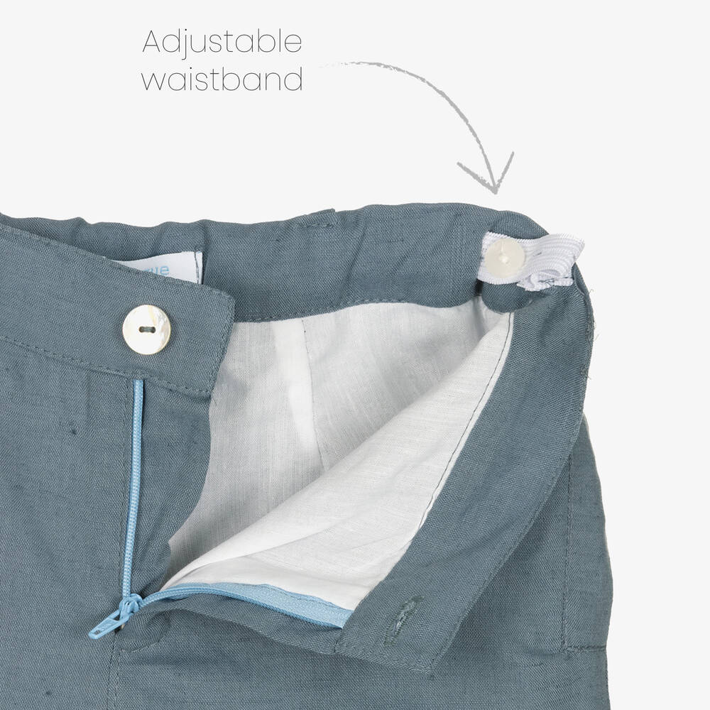 Foque-Голубая рубашка и шорты из льна | Childrensalon Outlet