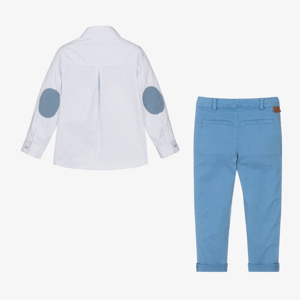 Foque-Boys Blue Shirt and Trousers Set | Childrensalon Outlet